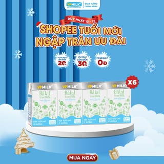   Combo 6 lốc  Sữa tươi nguyên chất UHT Đà Lạt True Milk ít đường hộp 110ml x 24 hộp 