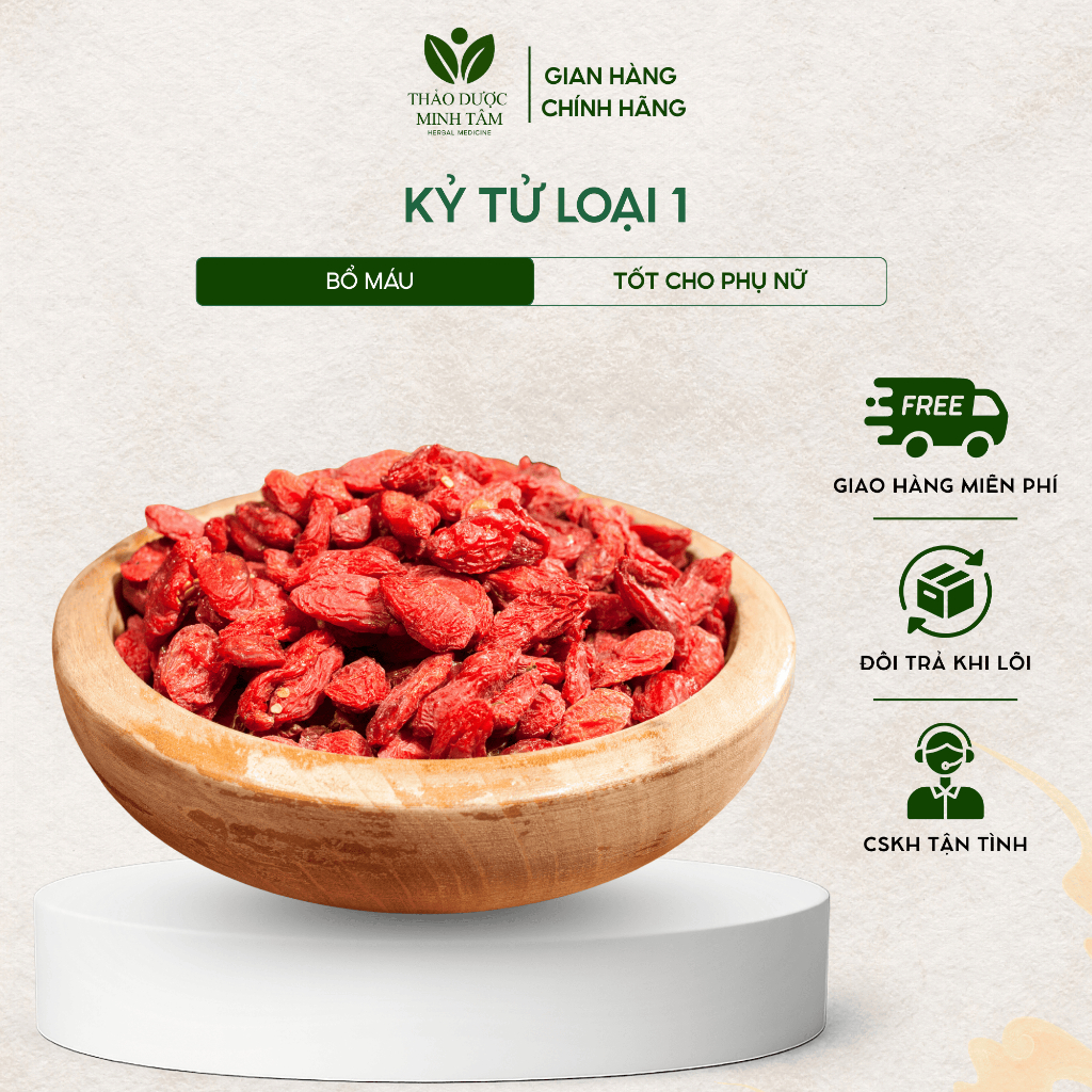 Kỷ tử đỏ sấy khô kỷ tử hữu cơ hạt to tròn màu đỏ đẹp pha trà hầm canh tốt cho sức khỏe