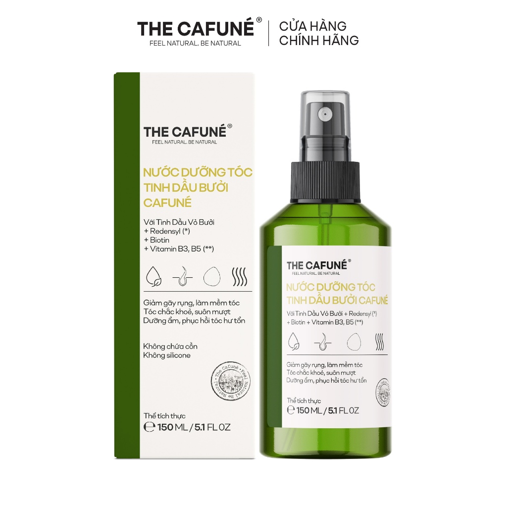 Nước dưỡng tóc tinh dầu bưởi Cafuné ngăn ngừa gãy rụng và hỗ trợ mọc tóc 150ml, phù hợp cho tóc mỏng 150ml