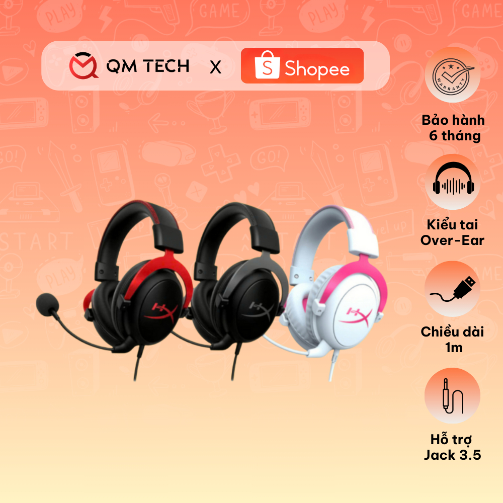 Tai nghe gaming có dây Hyper X Cloud II - QMTECH STORE