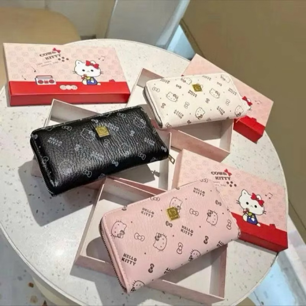 Ví Thời Trang Nữ HT Hoạ Tiết Hello Kitty Size 22 Có Nhiều Ngăn Thích Hợp Cho Chị Em Phong Cách Dễ Thương Có Mua Kèm Hộp