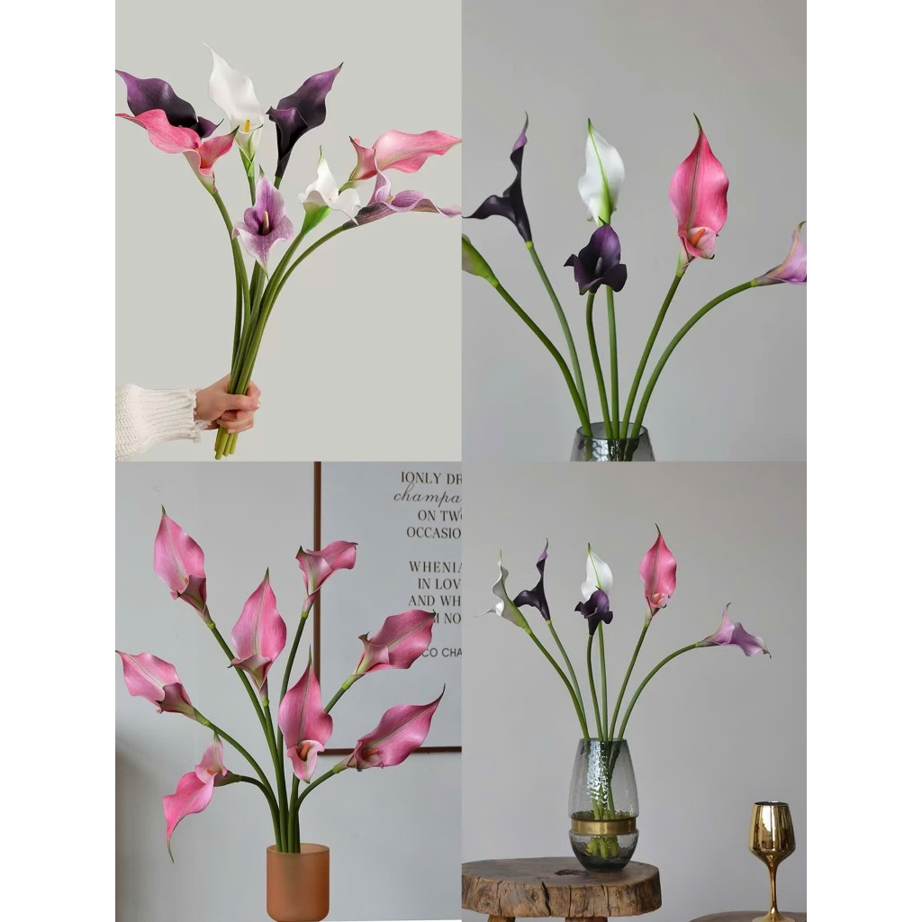 Hoa Rum Kép,Hoa Calla lily nhân tạo trang trí hoa cưới,hoa cầm tay cô dâu,decor hoa lụa