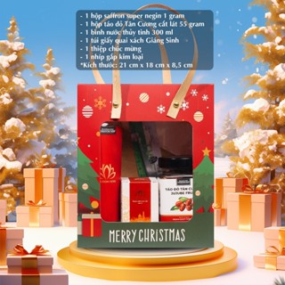 Bộ quà tặng, set quà noel giáng sinh Merry Christmas saffron Kingdom Herb chính hãng,hỗ trợ sức khỏe