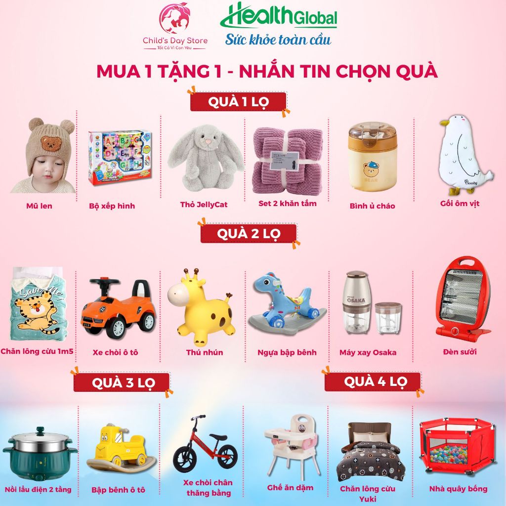 Quà tặng HealthGlobal. các Mom lưu ý chọn quà theo từng mã sản phẩm nha. Childs day store