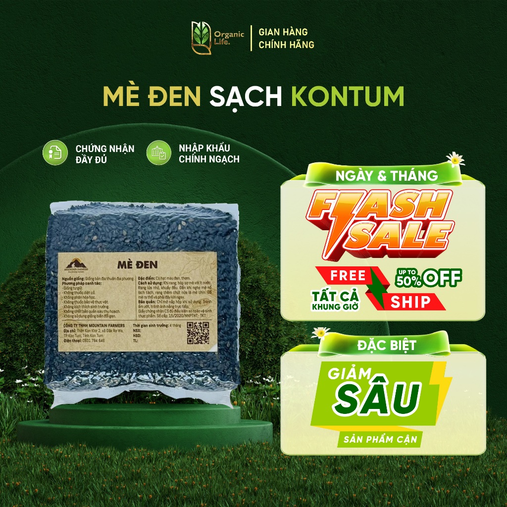 Mè đen sạch Kontum 500g Mountain Farmers