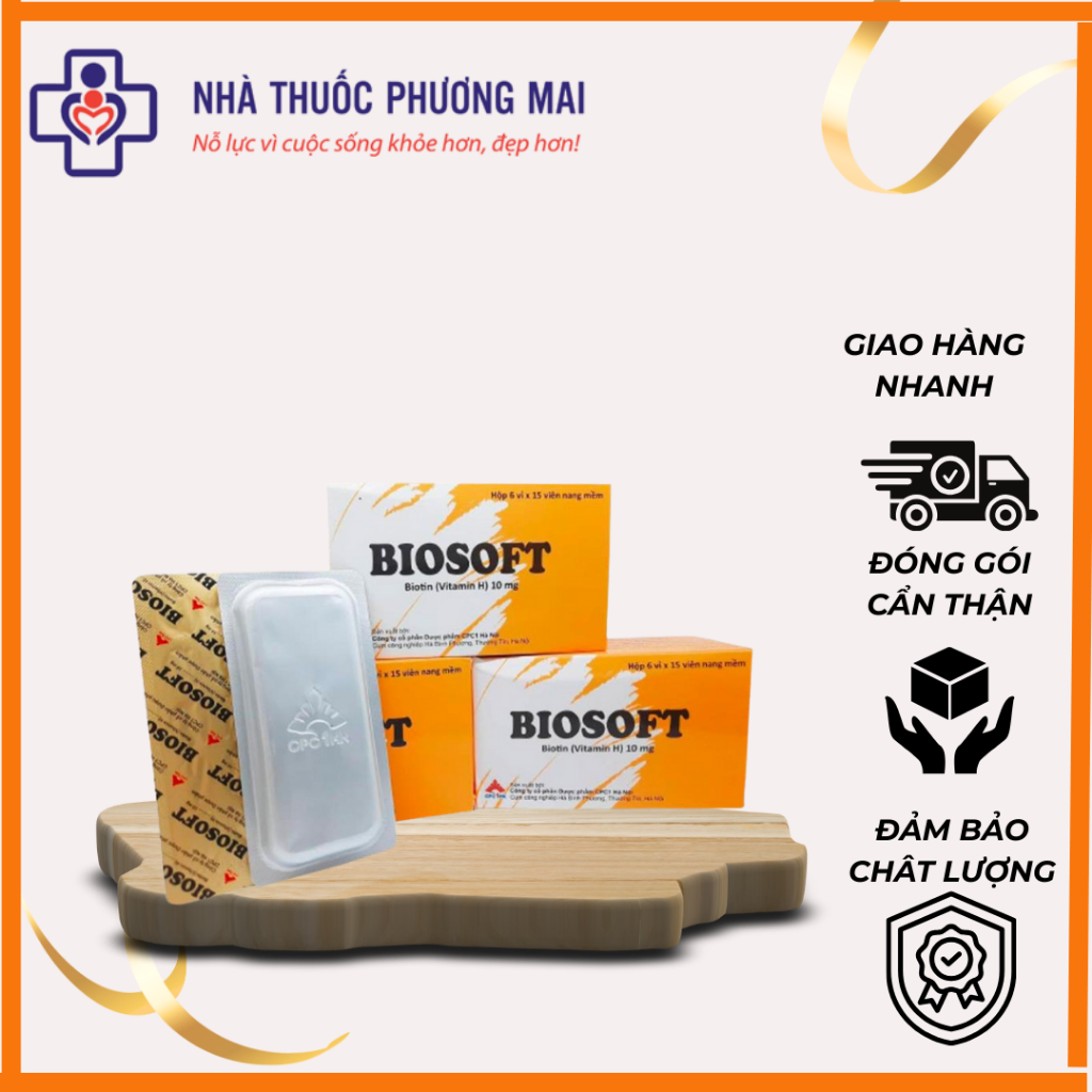 BIOSOFT Mọc tóc, kích mọc tóc dày dài ngăn rụng tóc dưỡng tóc dưỡng móng chắc khoẻ