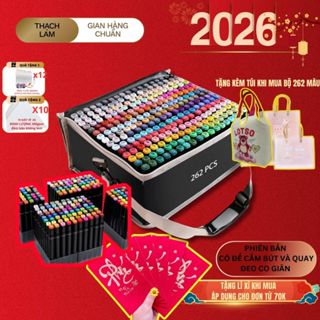   Tặng 6-24 cây acrylic Giao Hỏa Tốc - Bộ Bút Marker Touch 60-262 Màu + Túi Vải – Vẽ Tranh Tô Màu Đẹp Chuẩn Dụng Cụ Vẽ 