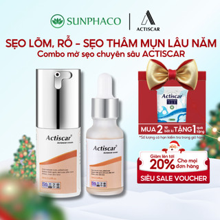  Combo Kem Serum Sẹo Lõm ACTISCAR Làm Mờ Sẹo Lõm Sẹo Rỗ Do Mụn Lâu Năm 