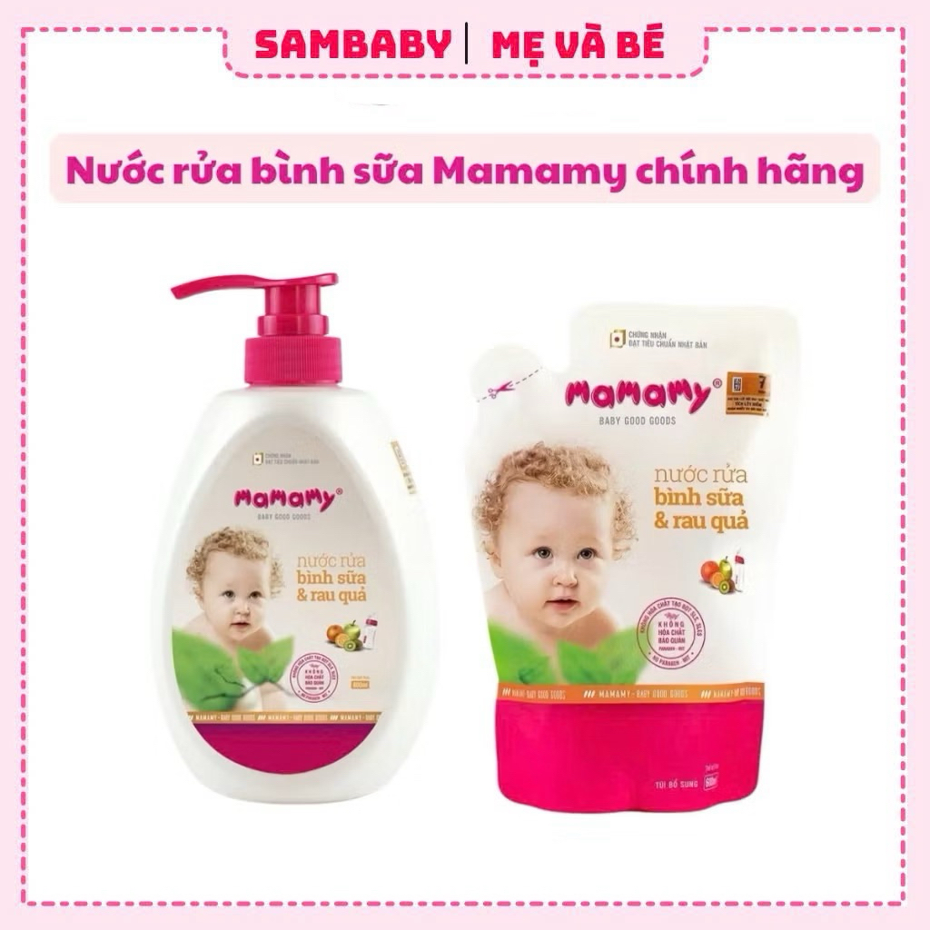 Nước Rửa Bình, Rửa Hoa Quả MAMAMY 600ml