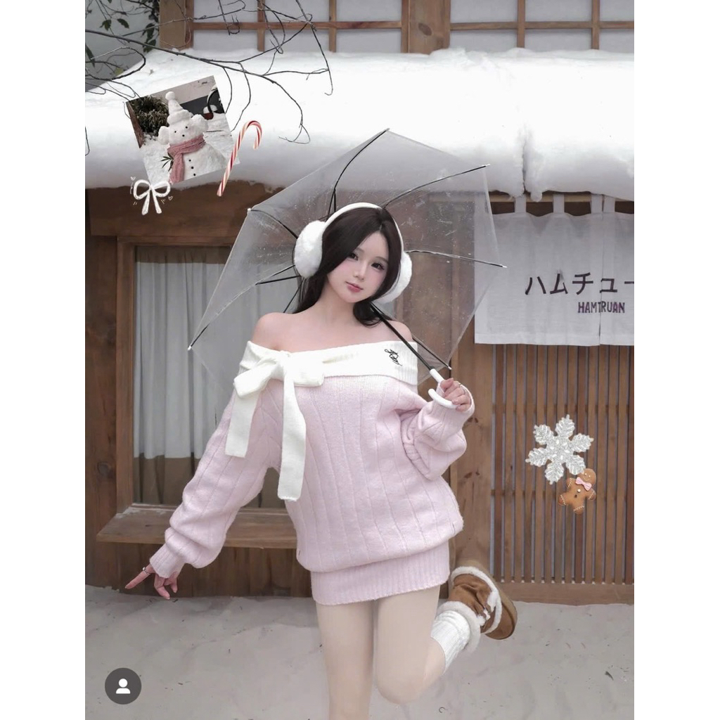 𝑪𝒉𝒐𝒄𝒐•[Order] VÁY LEN NƠ TRỄ VAI THU ĐÔNG