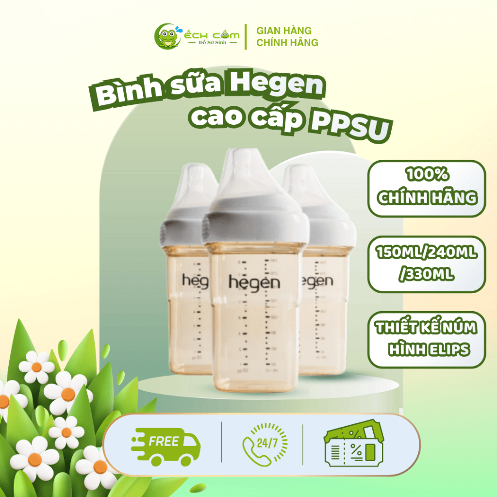Bình sữa Hegen, bình sữa cao cấp PPSU Hegen 150ml/240ml/330ml