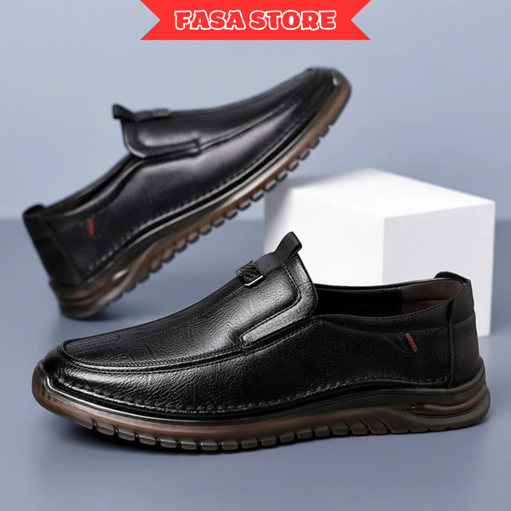 Giày Lười Nam FASASTORE – Giày Lười Da Microfitber Lịch Lãm, Đế Nguyên Khối Êm Chân Cực Bền
