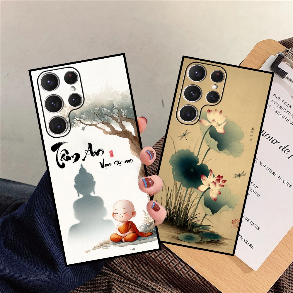 Ốp SamSung S25 5G - S25 Plus (S25+) - S25 Ultra 5G In Hình Thư Pháp Tâm An, An Nhiên Viền Vuông Giá 