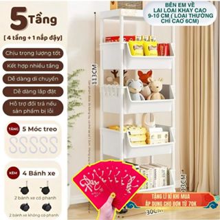 [Tết Cào là có quà]Kệ Nhựa Đa Năng 3–5 Tầng Có Bánh Xe | Kệ Đựng Đồ Nhà Bếp – Phòng Ngủ – Phòng Khách | Kệ Tết