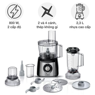 Máy Xay Thịt Bosch MCM3501M, Máy Xay Bosch 800W, Máy Xay Sinh Tố, BH 12 Tháng,  Made in Slovenia