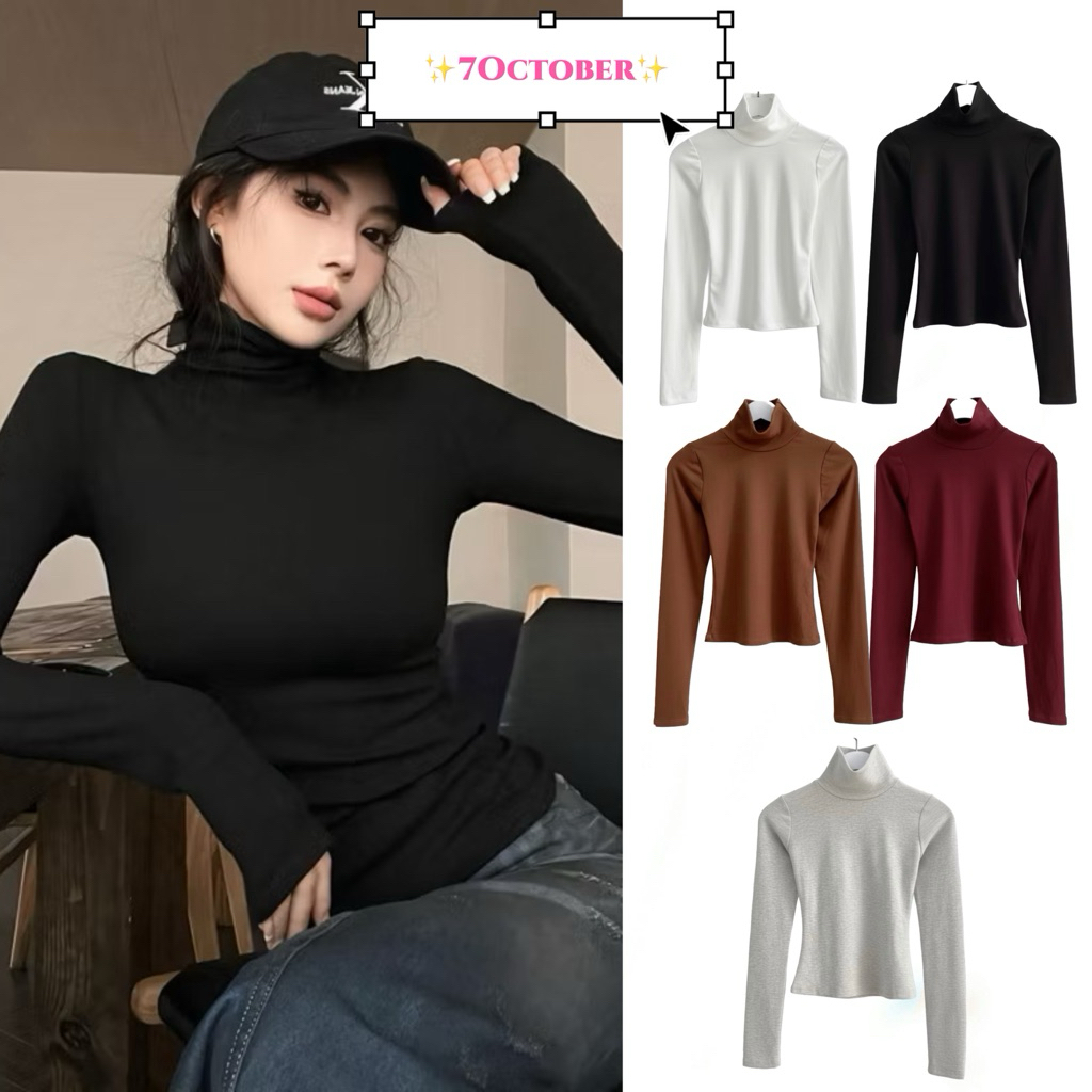 Áo Thun Cổ Lọ Chất Thun Borip 7October Hàng Đẹp Form Dài