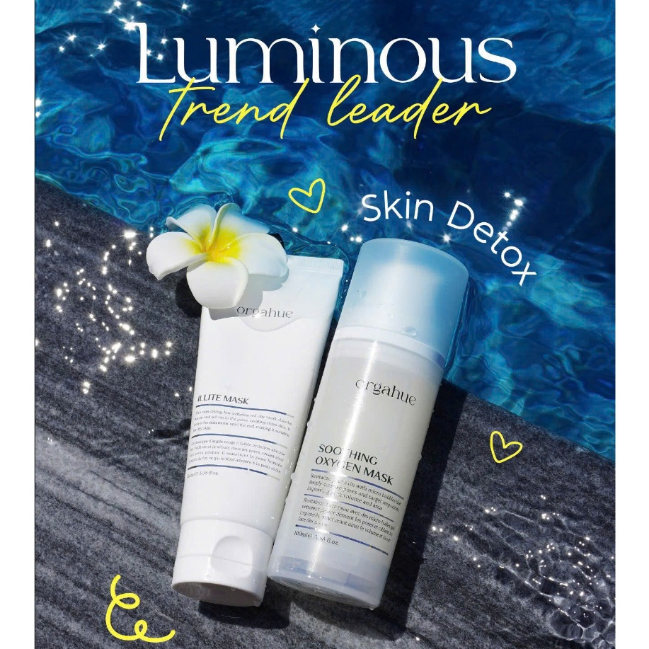 Bộ Detox Orgahue-Sữa Rửa Mặt Sủi Bọt Orgahue Soothing Oxygen Mask-Mặt Khoáng Sét ILLITE MASK
