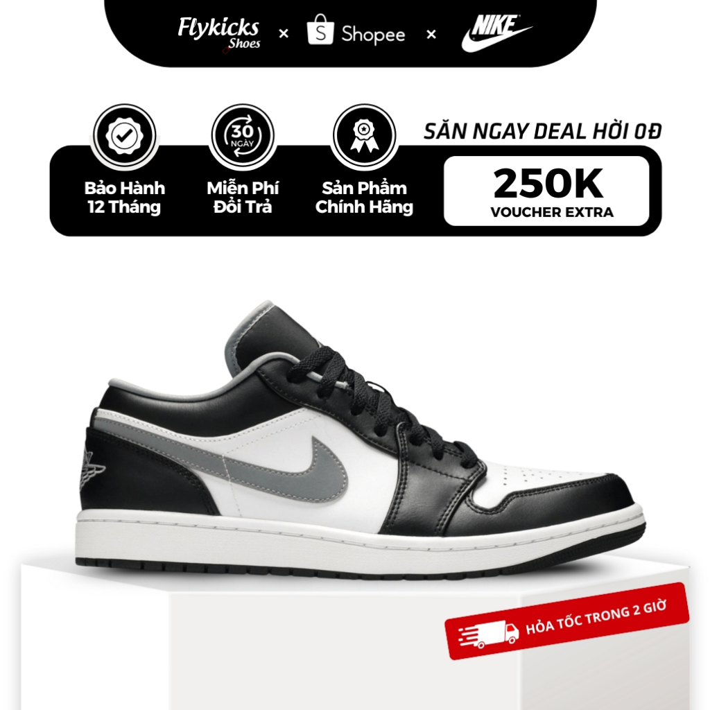 Giày Nike Air Jordan 1 Low Smoke Grey V3 553558-040 thể thao nam nữ, bao check test đổi trả 30 ngày