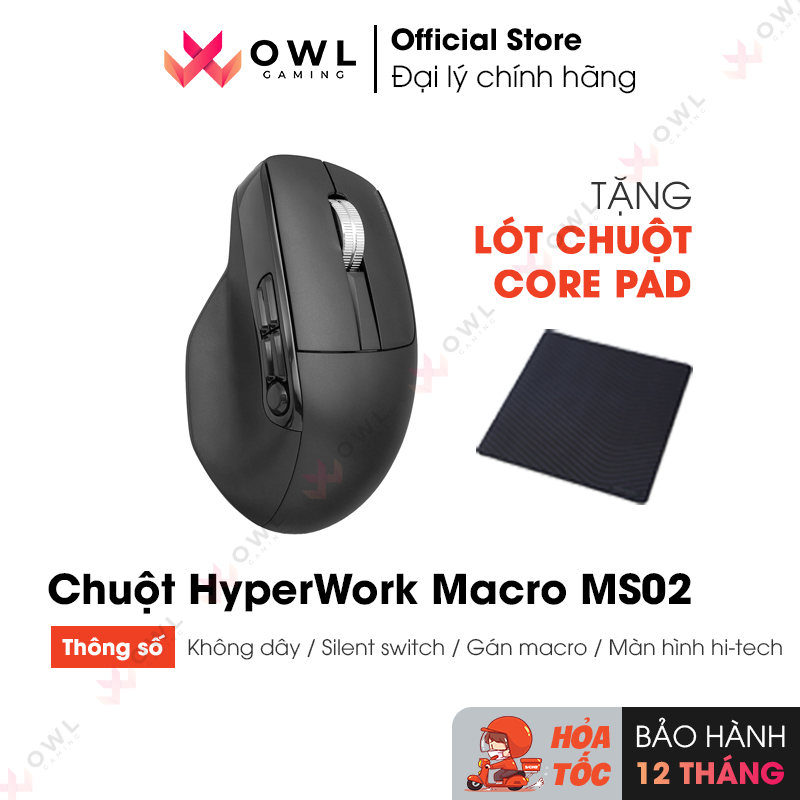 [Tặng Pad] Chuột không dây HyperWork Macro MS02 (hàng chính hãng) | BigBuy360 - bigbuy360.vn