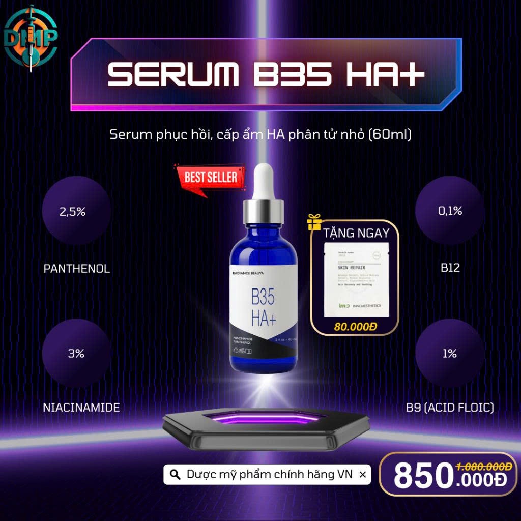 [HÀNG CHÍNH HÃNG CTY Radiance - SERUM B35 HA] Serum cấp ẩm HA phân tử nhỏ(Tặng phục hồi Skin Repair)