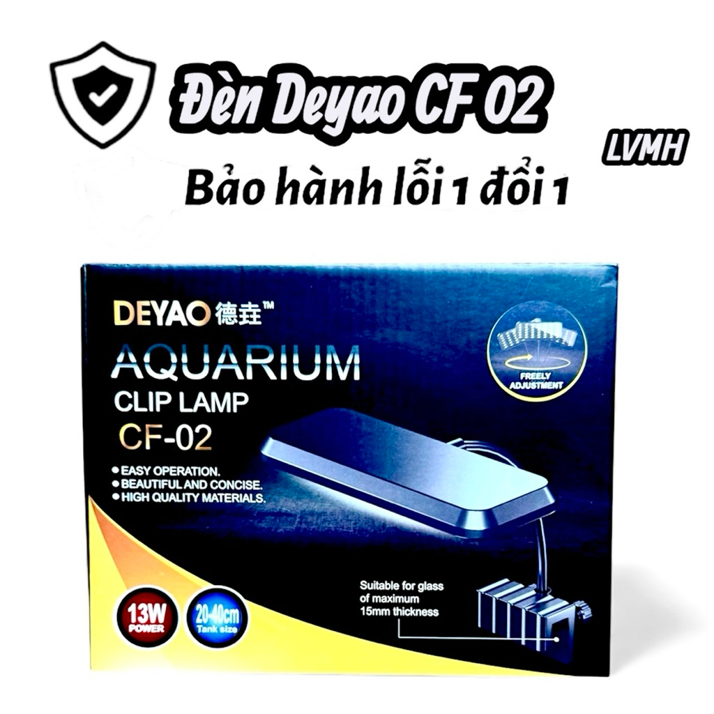 Đèn Deyao CF02 (13W) LED RGB 3 in 1 - Đỏ cá đỏ cây không đỏ nước, giúp màu cá màu cây đẹp hơn