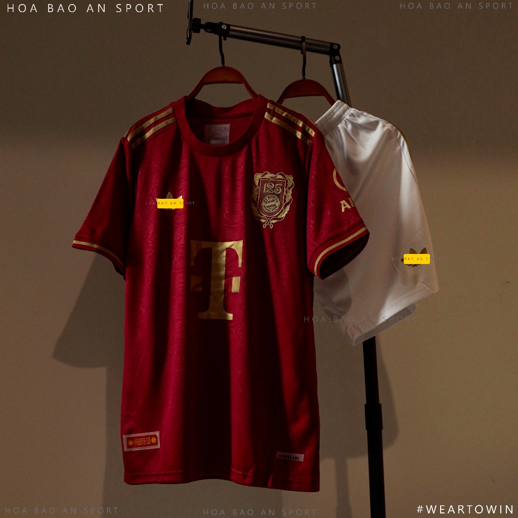 In theo yêu cầu - Bộ Quần Áo Bóng Đá CLB Bayern Munich Kỉ Niệm 125 Năm - Vải Thái Cao Cấp fom âu