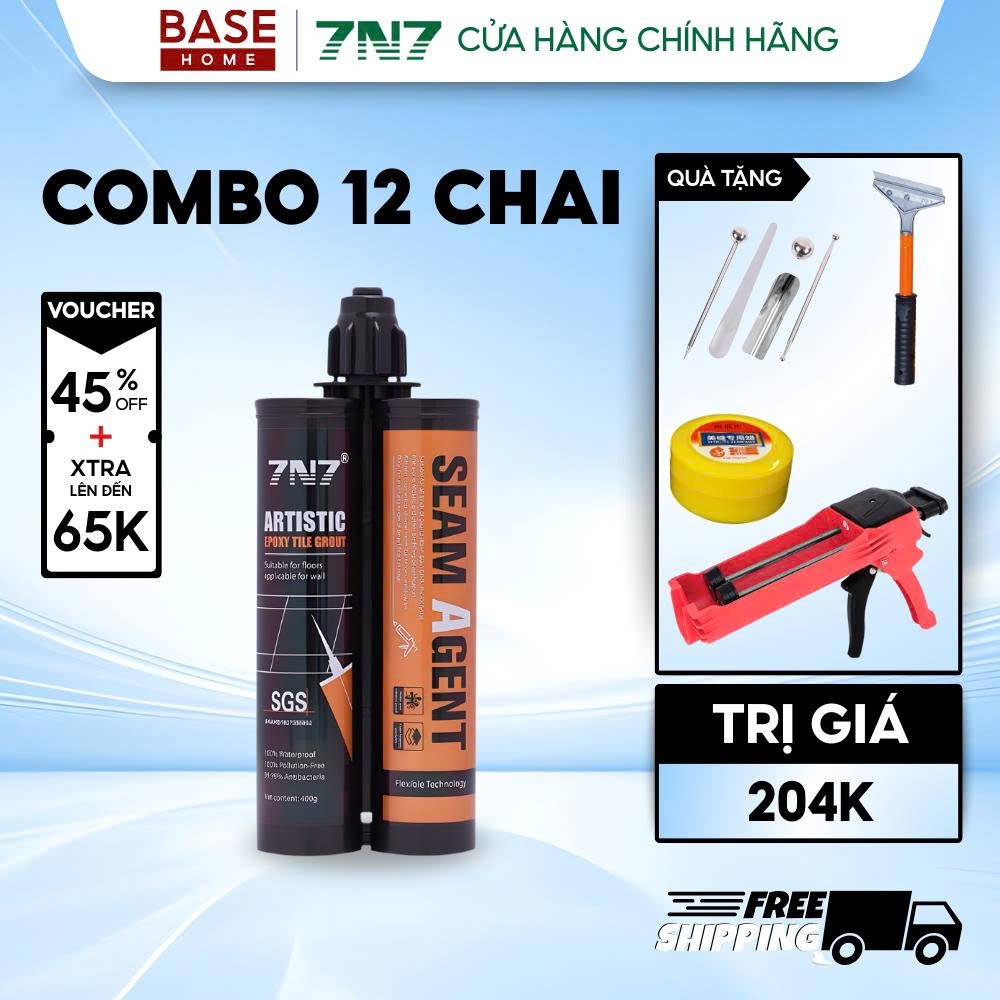 Keo epoxy 2 thành phần 7N7 (Combo 18 chai) - Keo chít mạch chống thấm, chống mốc