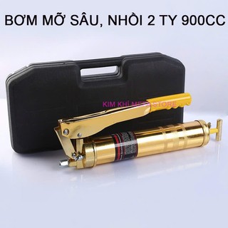 Bơm mỡ bò cầm tay 900cc 2 xilanh siêu khoẻ - Dụng cụ bơm mỡ nhồi 2 ty