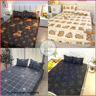 Ga giường cotton poly thay thế vải nhập hàng loại 1 cao cấp dễ thương sắc nét - Bo chun miễn phí 1m2/1m6/1m8