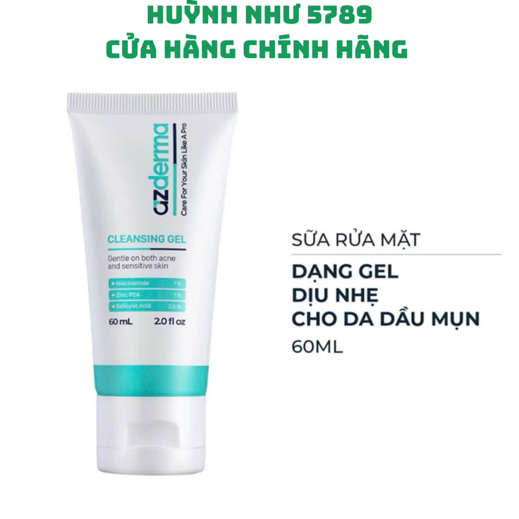 [CHÍNH HÃNG]Sữa rửa mặt azderma dạng gel dịu nhẹ cho da dầu mụn 60ml…