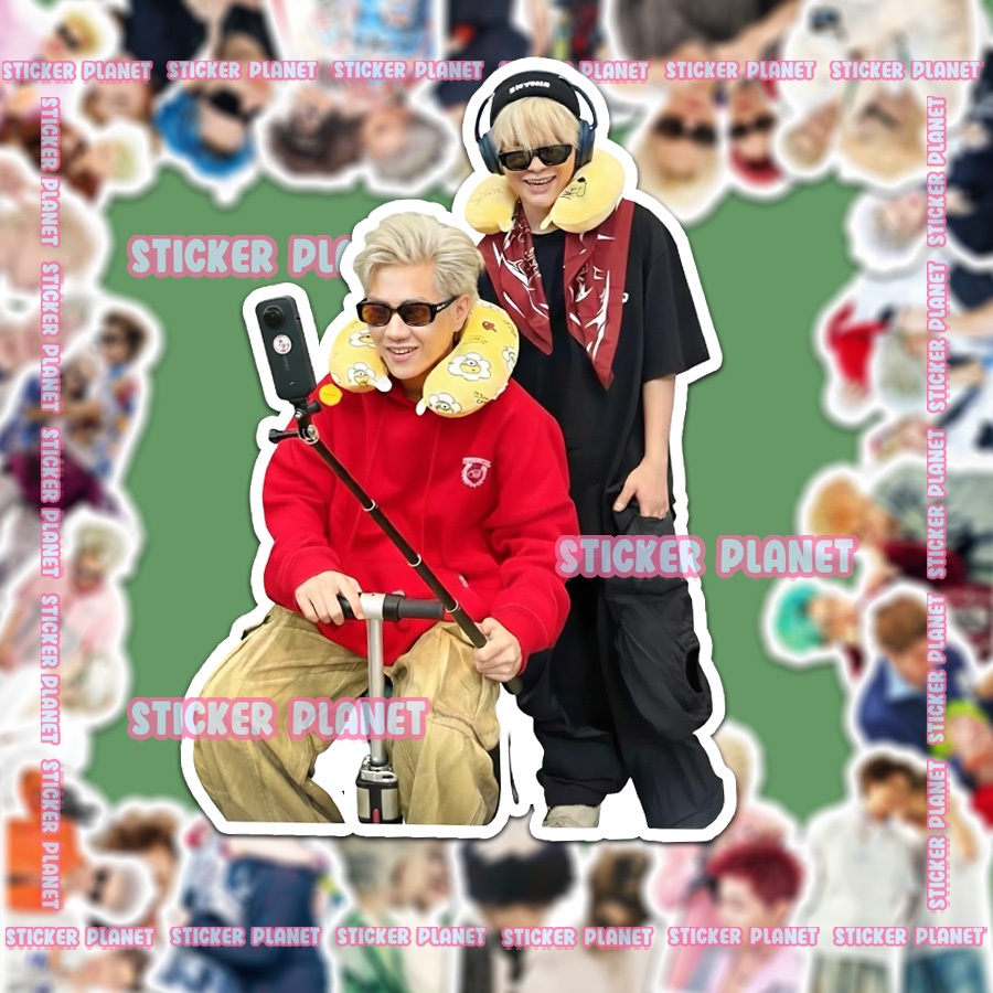 Sticker OTP Rhycap ver2 couple Rhyder Captain Boy trang trí mũ bảo hiểm,guitar,ukulele,điện thoại,sổ