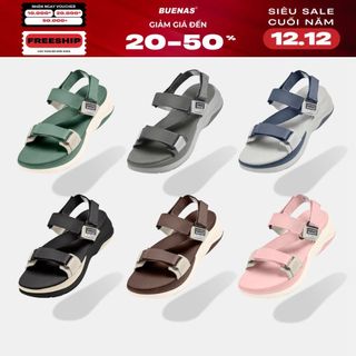   ĐẾ CAO 5CM  Giày sandal Buenas Chunky 2929 - dép quai hậu nam nữ unisex đi học quai chéo đế cao 5cm 