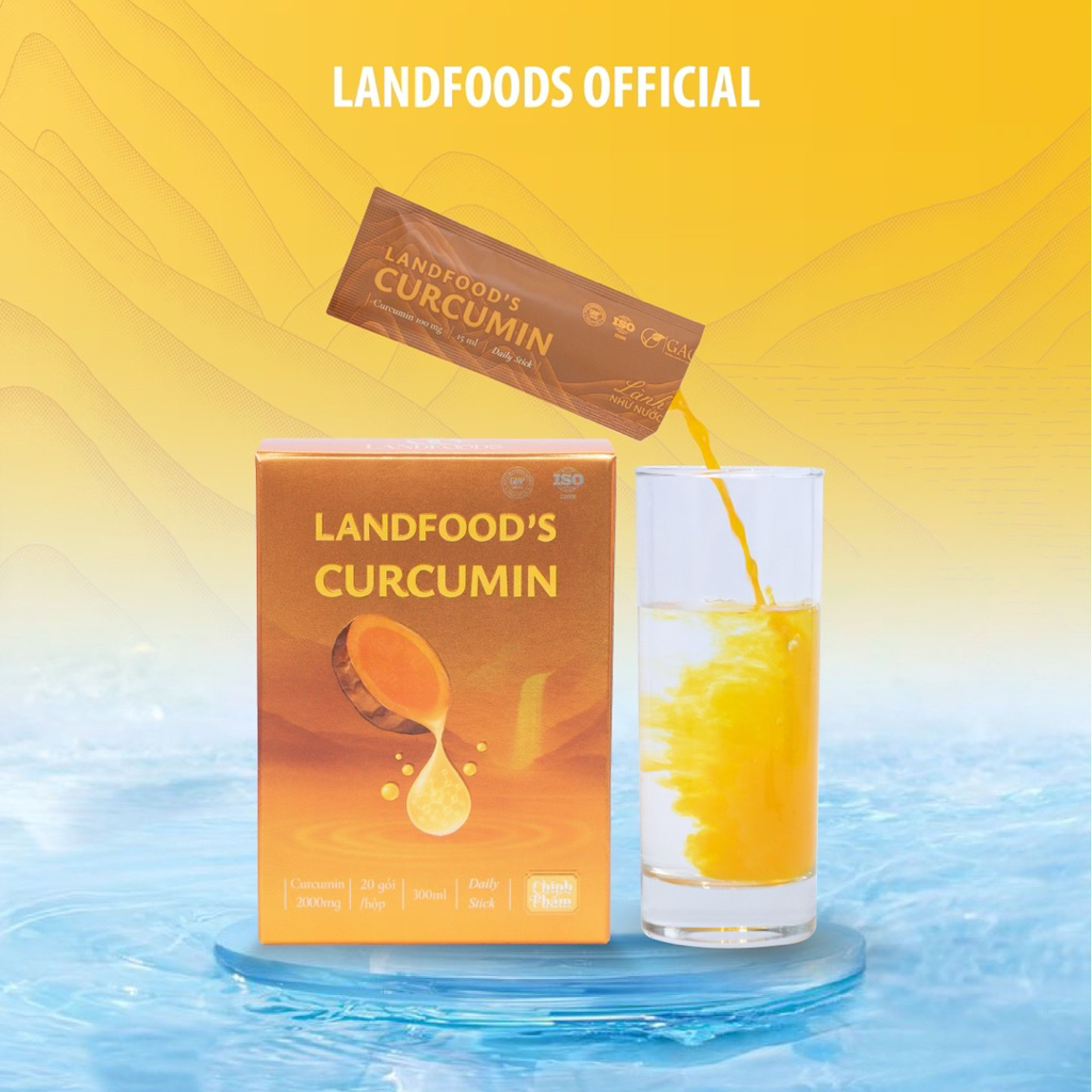 [TẶNG QUÀ] NƯỚC NGHỆ NANO CURCUMIN LANDFOOD HỘP 20 gói