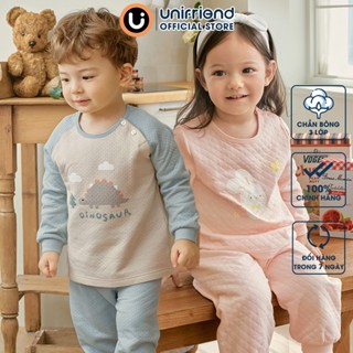  Đồ bộ ngủ tay dài chần bông noel giáng sinh 3 lớp dày mùa thu đông cho bé trai bé gái Unifriend U2024-60 Size đại 