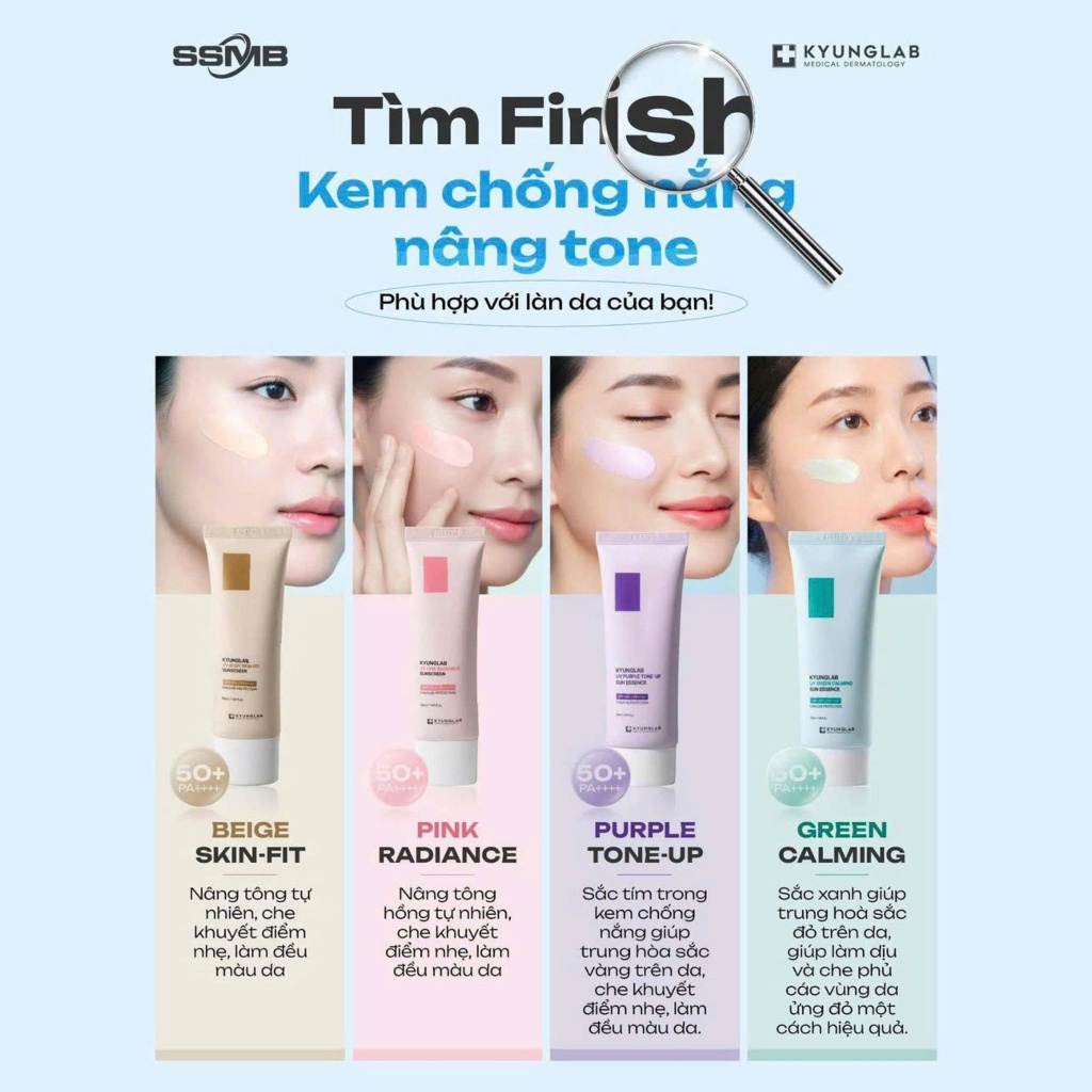Kem chống nắng kyunglab,Kem chống nắng nâng tone KyungLab SPF50+ , Dịu Nhẹ Phù Hợp Cho Mọi Loại Da