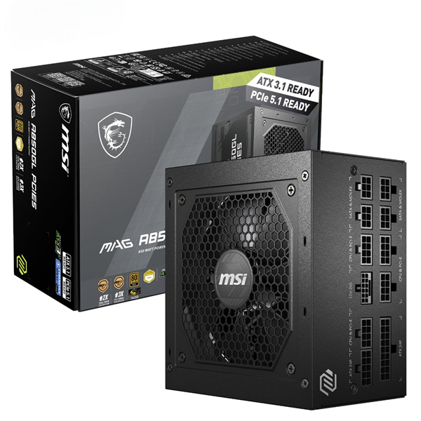 Nguồn máy tính MSI MAG A850GL 850W ATX 3.1 PCIE 5.1 ( 80 PLUS GOLD / FULL MODULAR ) - BH 5 năm