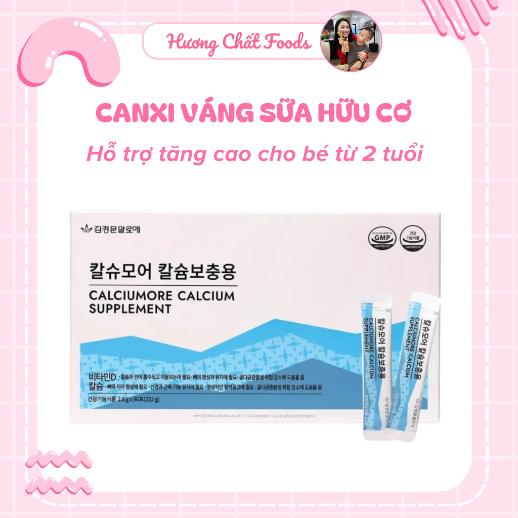 Váng Sữa Canxi Hữu Cơ Tăng Cao Hàn Quốc, Hỗ Trợ Xương Và Răng Chắc Khỏe, Cải Thiện Xương Khớp, 1 Hộp 90 Gói - Hương Chất