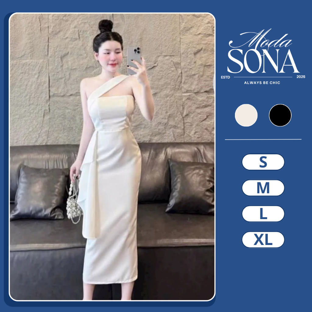 Đầm Body Xẻ Sau Bèo Tà Sang Trọng Thanh Lịch Đi Tiệc-J17-Sona.Moda