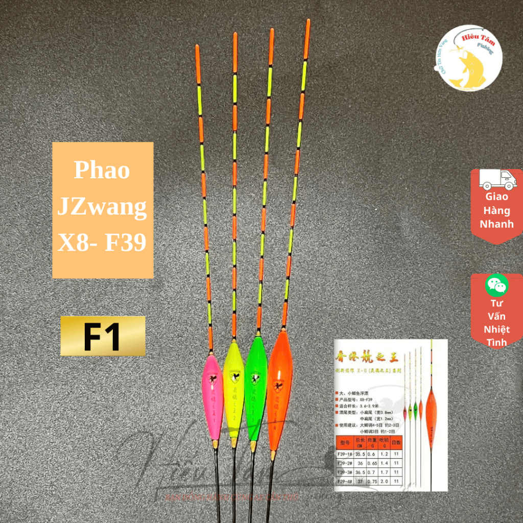 Phao Câu Đài JZwang X8- F39 tăm dẹt sáng chuyên câu rô chép, chất liệu Nano, mỗi gr phao 1 màu (F1)