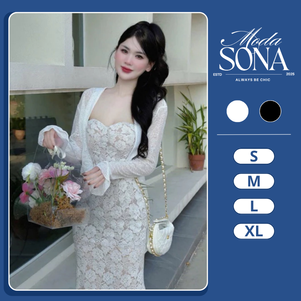 Set Body 2 Món Dáng Đuôi Cá Kèm Áo Choàng Tôn Dáng Gợi Cảm-J08-Sona.Moda