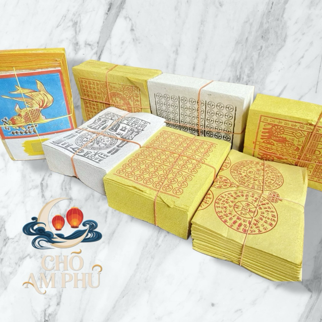 Combo 7 Loại Giấy Tiền- Vãn Sanh - Thiên Khối - Thanh Y - Nhãn Sanh - Bạc Súc - Tiền Trắng - Tiền Và