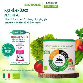 Hạt Nêm Rau Củ Hữu Cơ Alce Nero 120g - Không Chất Điều Vị, An Toàn Cho Bé Từ 1 Tuổi, Chứng Nhận EU Organic,Thuần chay