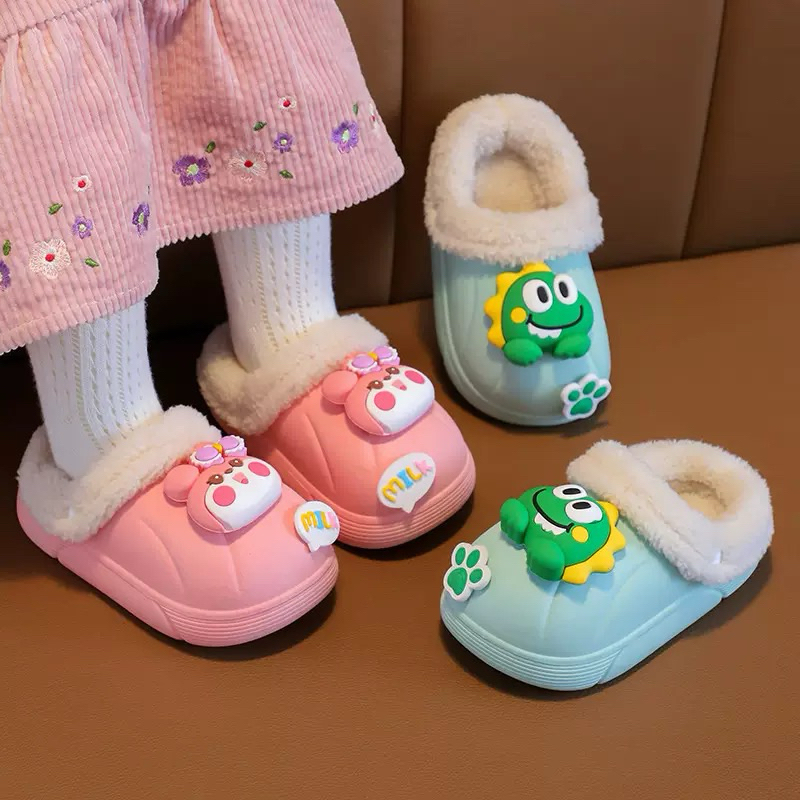 SL01 - Sục Lót Lông Mùa Đông Bé Trai Bé Gái Hoạ Tiết Con Vật Đáng Yêu Size 22-37 - Giày Dép Trẻ Em B