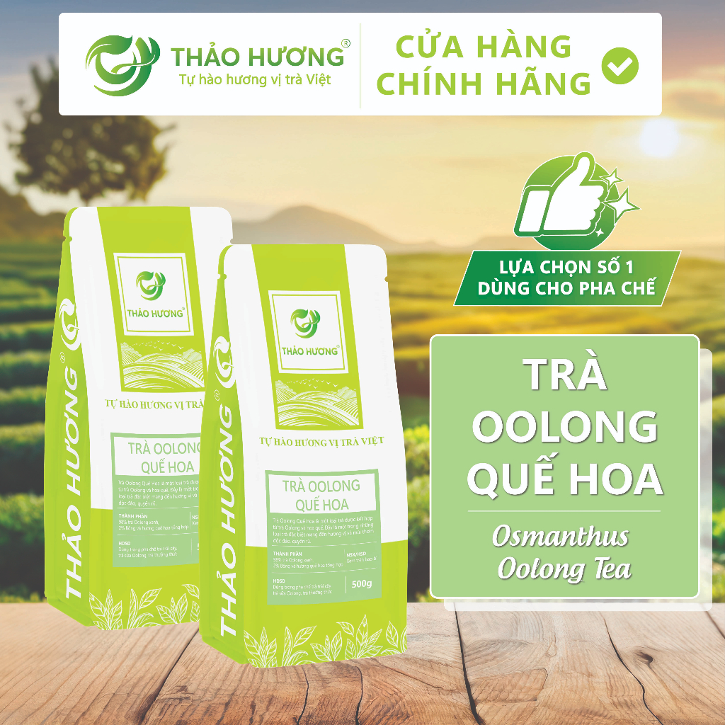 Combo 2 Gói Trà Oolong Quế Hoa Osmanthus (Osmanthus OOlong Tea) Thảo Hương 500g - Pha trà trái cây, 