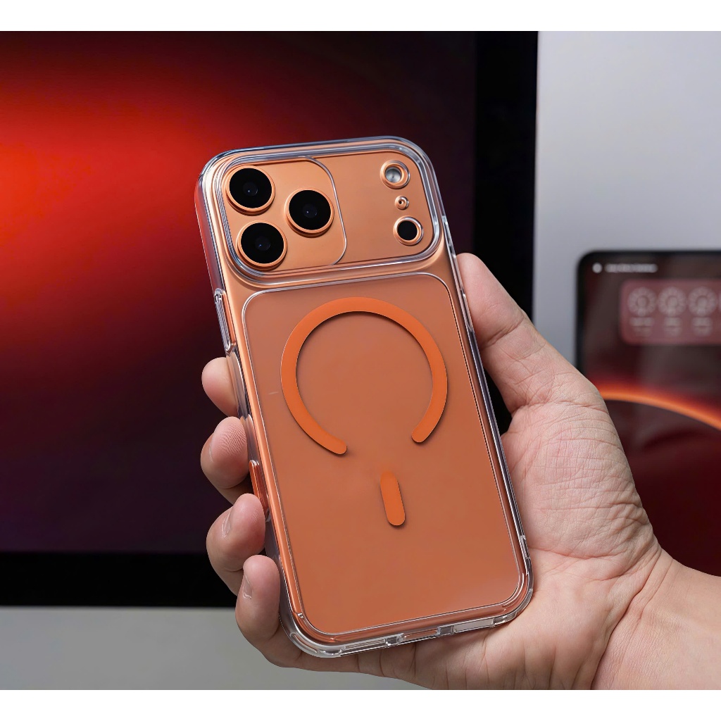 Ốp lưng LIKGUS MAGNETIC CASE trong suốt từ tính – viền camera nổi bật dành cho iphone 17 Promax 17 P