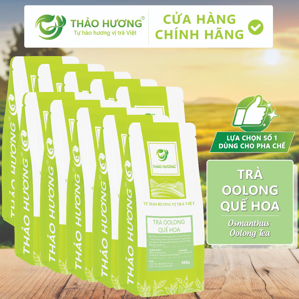 Combo 10 Gói Trà Oolong Quế Hoa Osmanthus (Osmanthus OOlong Tea) Thảo Hương 500g - Pha trà trái cây,