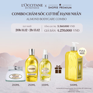  Combo Chăm Sóc Cơ Thể Hạnh Nhân L'Occitane  Kem dưỡng ẩm 200ml & Dầu tắm 250ml & Dầu dưỡng thể 100ml  