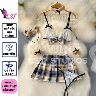 E9406 Trang Phục Váy Học Sinh Hoá Trang Gấu Bông Dễ Thương JK Nhiều Phụ Kiện Cosplay sexy gợi cảm