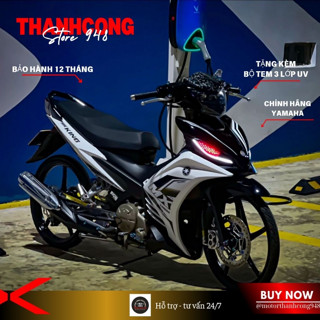 Dàn áo Exciter 135 Trắng Đen Tem MX King | Hàng Chính Hãng chuẩn đời 2011–2014 | Tặng Tem + Baga + S