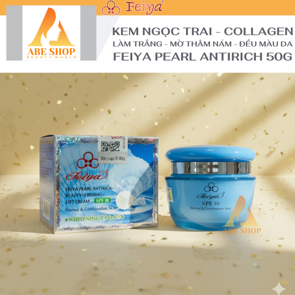 Kem FEIYA Ngọc Trai Đài Loan 50g – Làm Trắng Da, Mờ Nám, Giảm Thâm, Tàn Nhang & Đốm Nâu